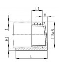 EMBOUT TRAINEAU POUR TUBE RECTANGLE SEMELLE PLATE - ETGP