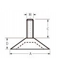 Pied vérin fixe à embase conique Ø30 M6X25 PP/Acier Zingué - VCM